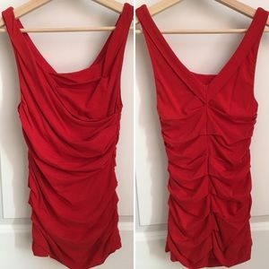 Express ruched tank — red